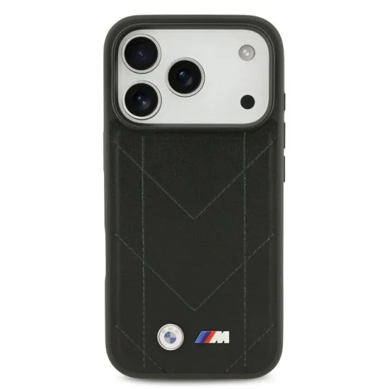 Bmw Iphone 17 Pro Case - Magsafe Quilted Leather With Metal Logo